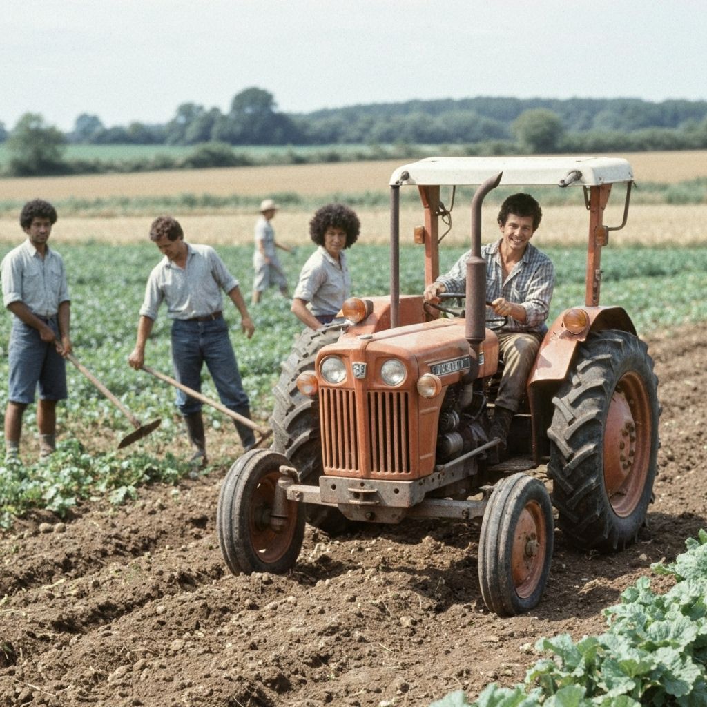 Campesinos trabajando juntos